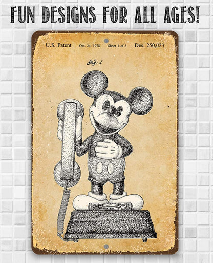 Mickey Mouse Phone - Metal Sign