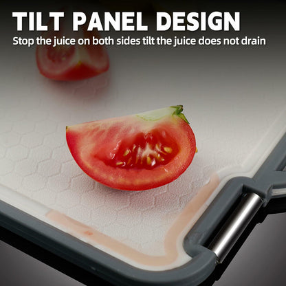 Dual-Sided Stainless Steel & Wheatgrass Cutting Board Set