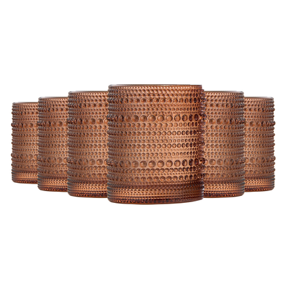 Tonal Hobnail Lowball Glassware, Set of 6