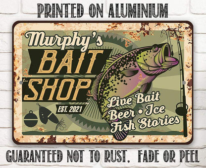 Personalized - Bait Shop - Metal Sign