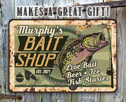 Personalized - Bait Shop - Metal Sign