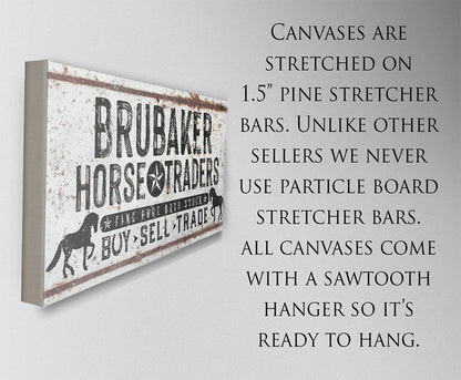 Personalized - Family Name Horse Market - Canvas
