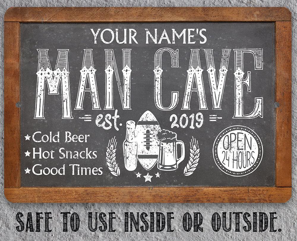 Personalized - Man Cave - Metal Sign