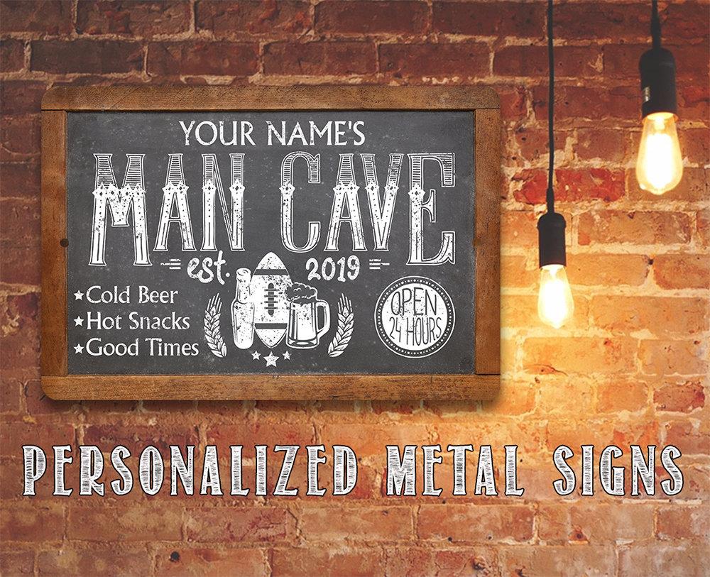 Personalized - Man Cave - Metal Sign