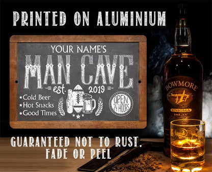 Personalized - Man Cave - Metal Sign
