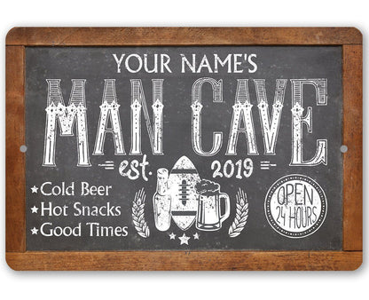 Personalized - Man Cave - Metal Sign