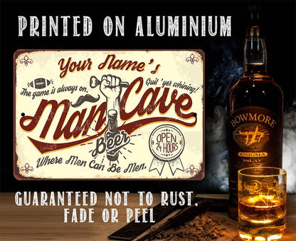 Personalized - Man Cave - Metal Sign