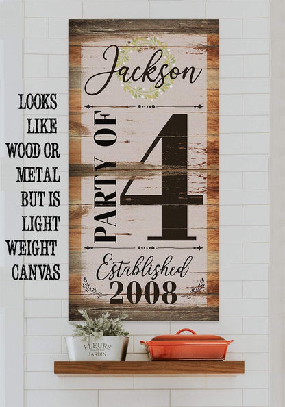 Personalized - Party of 4 - Canvas