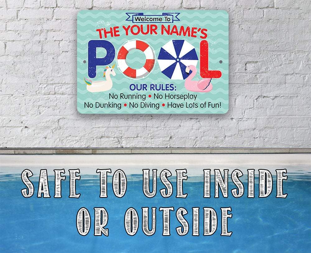 Personalized - Pool Rules - Metal Sign