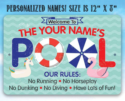 Personalized - Pool Rules - Metal Sign