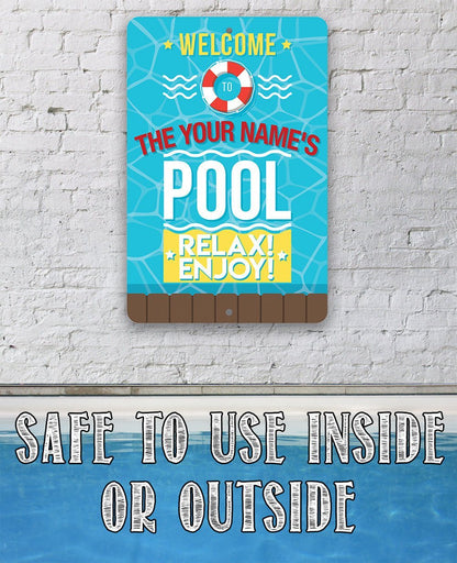 Personalized - Pool Side - Metal Sign