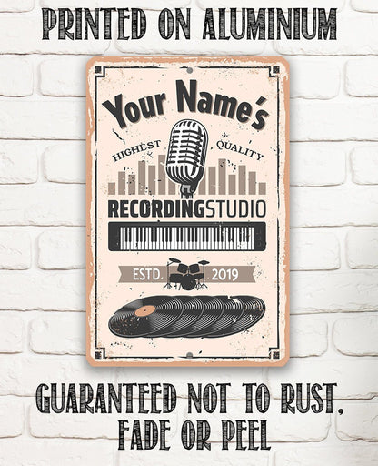 Personalized - Recording Studio - Metal Sign