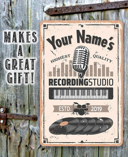 Personalized - Recording Studio - Metal Sign