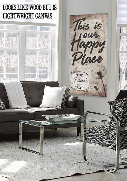 Personalized - This Is Our Happy Place -  Vertical - Canvas