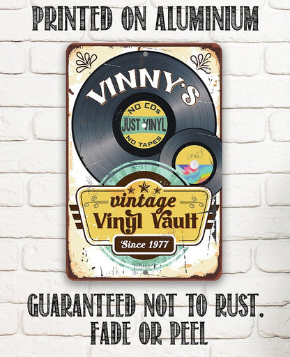 Personalized - Vintage Vinyl Vault - Metal Sign