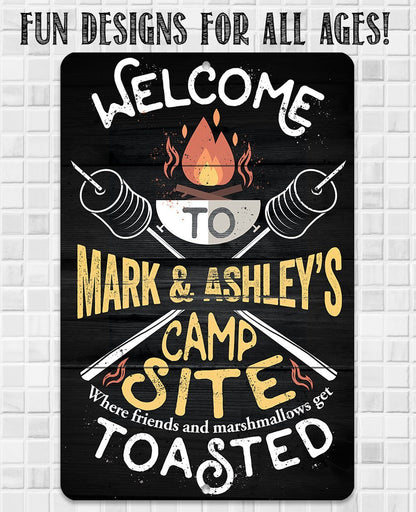 Personalized - Welcome To Our Campsite - Metal Sign
