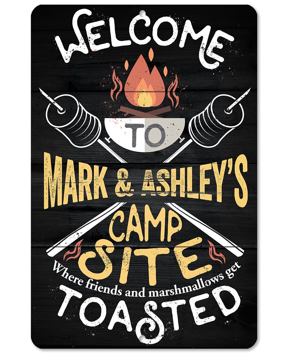 Personalized - Welcome To Our Campsite - Metal Sign