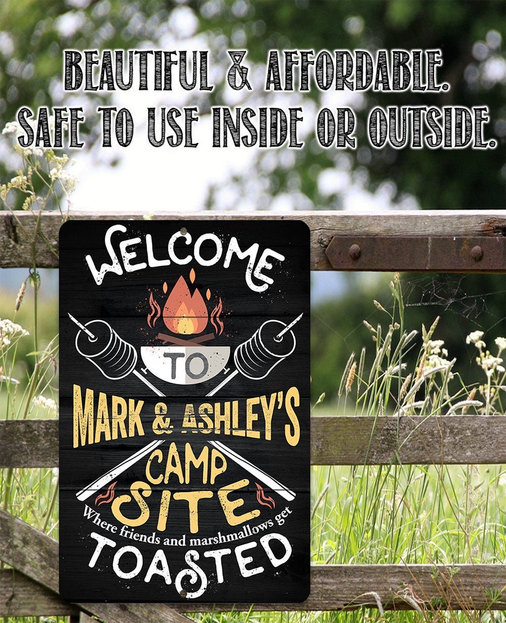 Personalized - Welcome To Our Campsite - Metal Sign