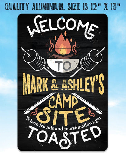 Personalized - Welcome To Our Campsite - Metal Sign
