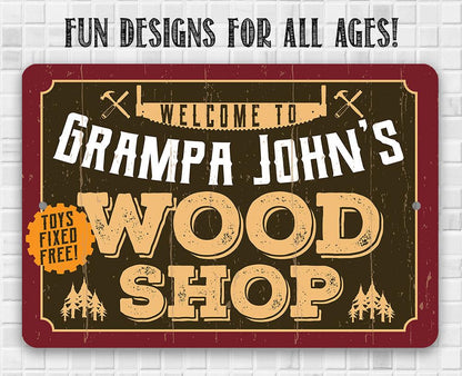 Personalized - Wood Shop - Metal Sign
