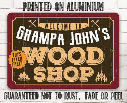 Personalized - Wood Shop - Metal Sign