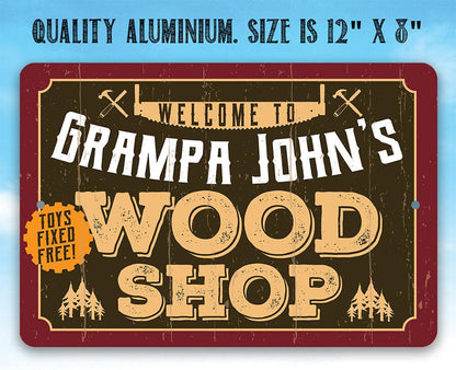 Personalized - Wood Shop - Metal Sign