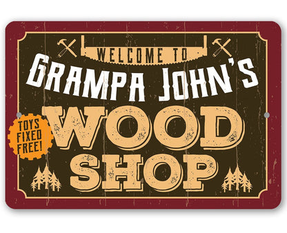 Personalized - Wood Shop - Metal Sign