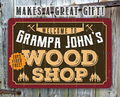 Personalized - Wood Shop - Metal Sign