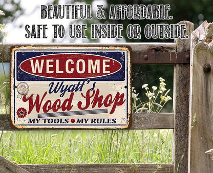 Personalized - Wood Shop - Metal Sign