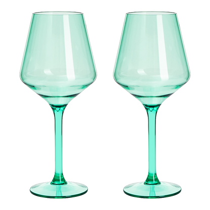 Saint Tropez Acrylic Stemmed Wine Glassware, Set of 2