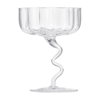 Asteria Champagne Coupe Cocktail Glassware, Clear, Set of 2