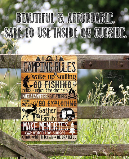 Camping Rules - Metal Sign