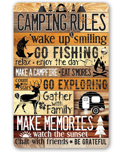 Camping Rules - Metal Sign