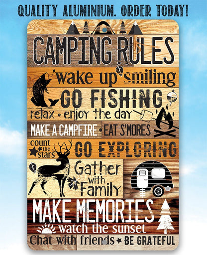 Camping Rules - Metal Sign