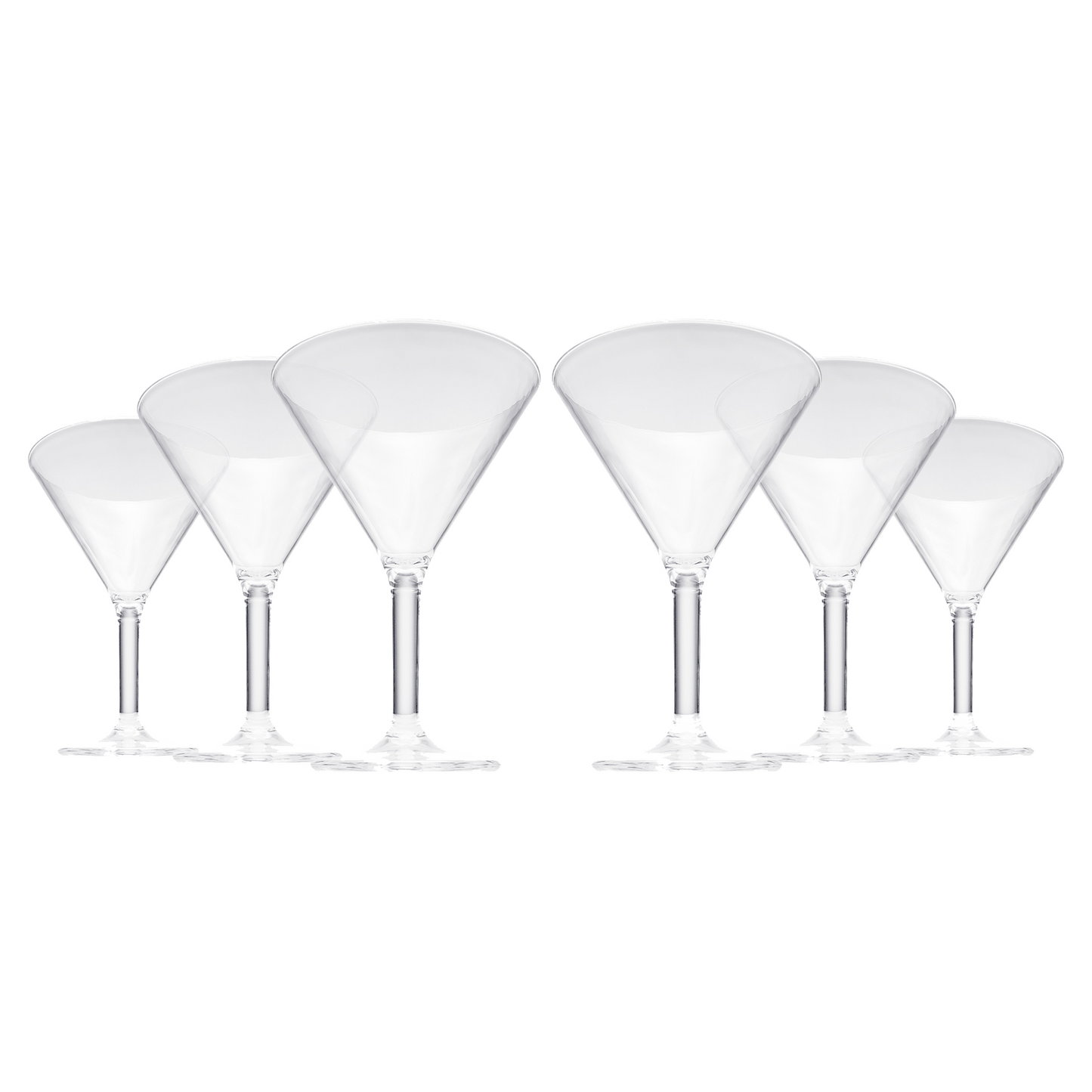 Barcelona Acrylic Martini Cocktail Glassware, Set of 6